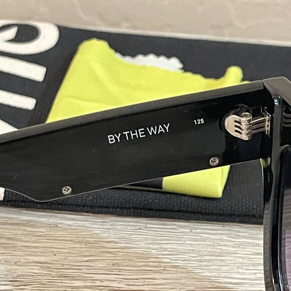 Quay Australia Sunglasses By The Way Black Cateye with Pouch and Cloth main image 6